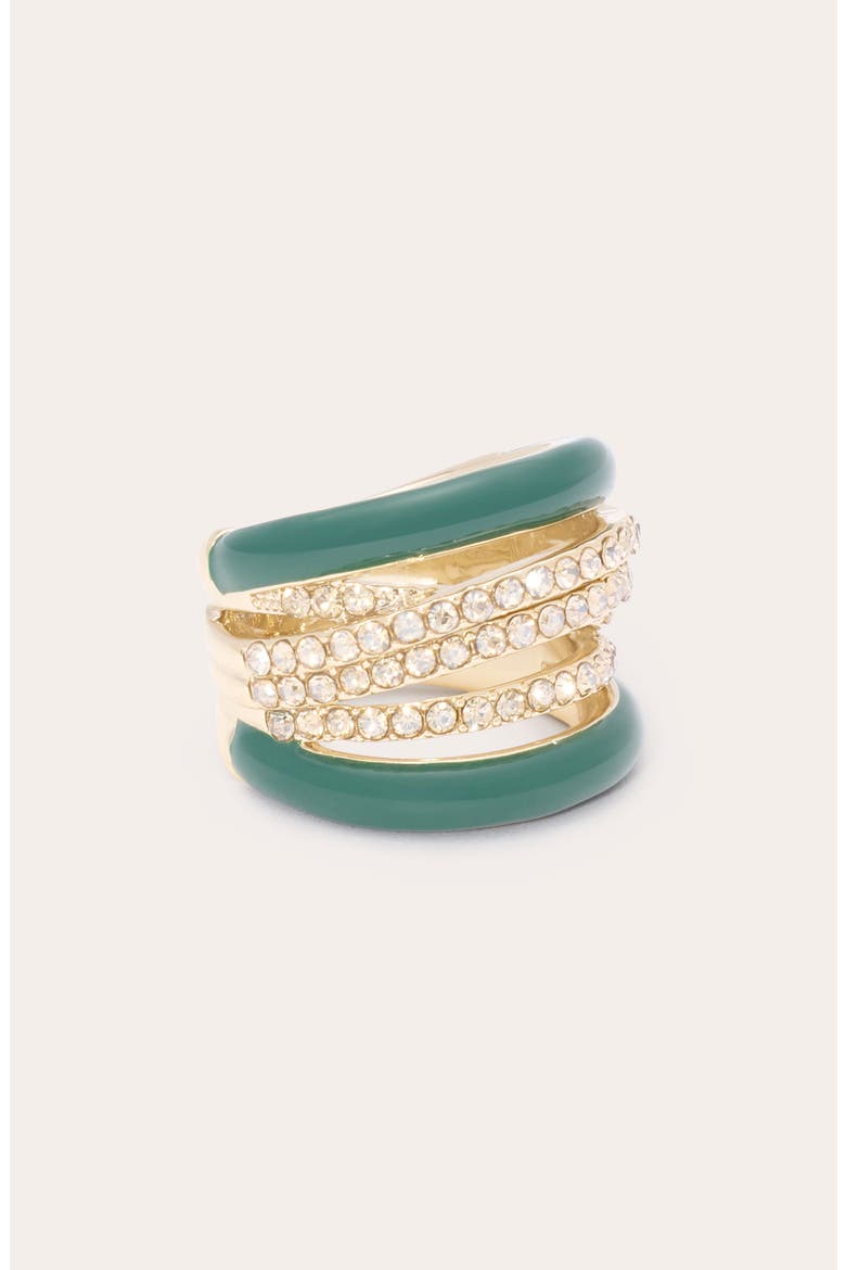Mila Enamel & Crystal Ring, Alternate, color, MALACHITE