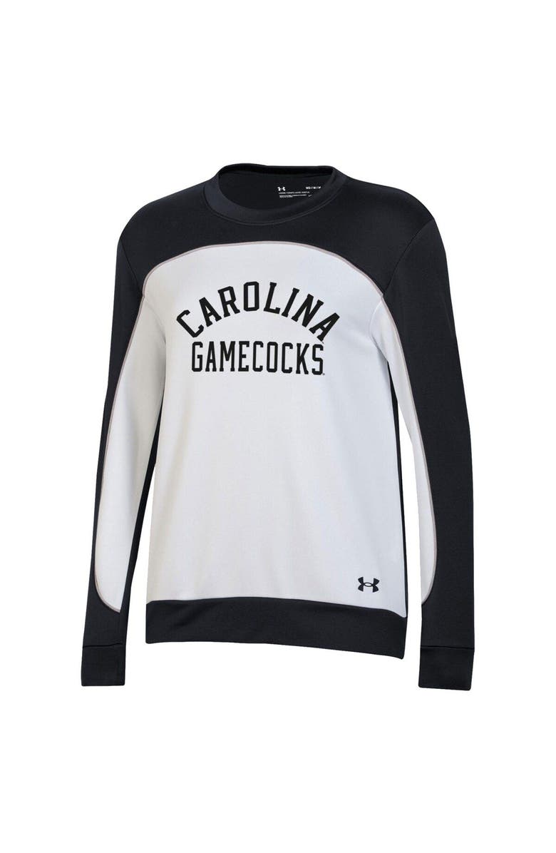 Under Armour Women's Under Armour Black/White South Carolina Gamecocks Colorblock Pullover Sweatshirt, Alternate, color, Black