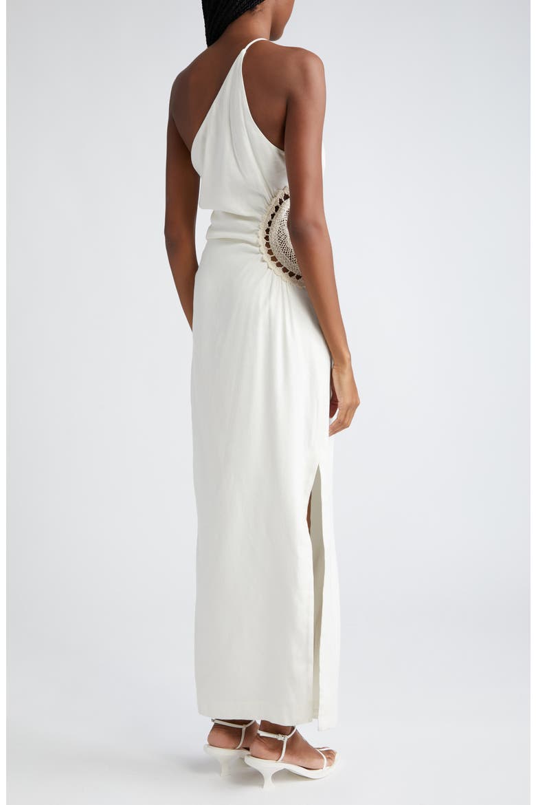 Atacama One-Shoulder Linen Blend Dress, Alternate, color, NATURAL