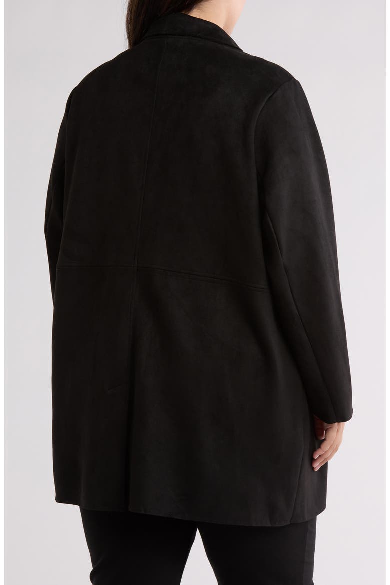 Faux Suede Coat, Alternate, color, BLACK