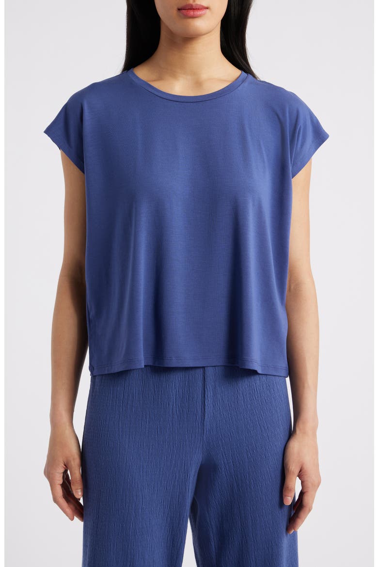 Short Sleeve Tencel® Lyocell T-Shirt, Main, color, BLUETTE