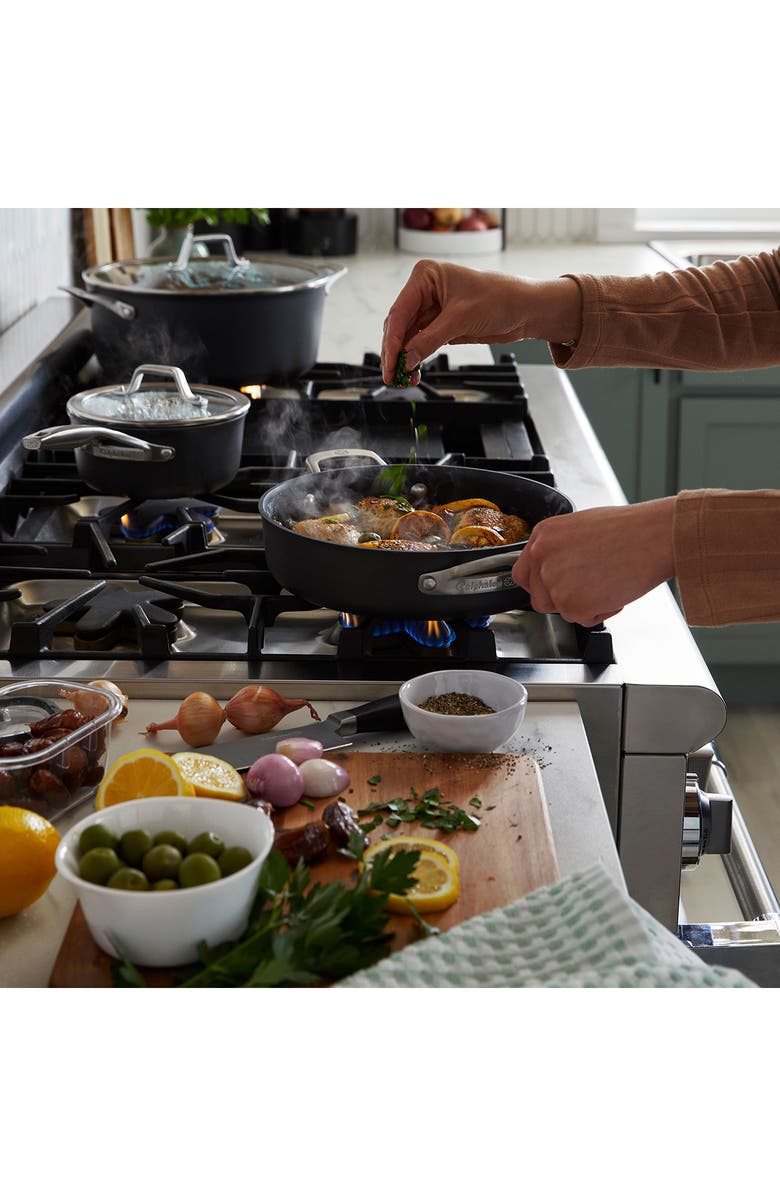 CALPHALON Premier Hard Anodized Nonstick 3.5-Quart Saucepan with Lid, Alternate, color, Black