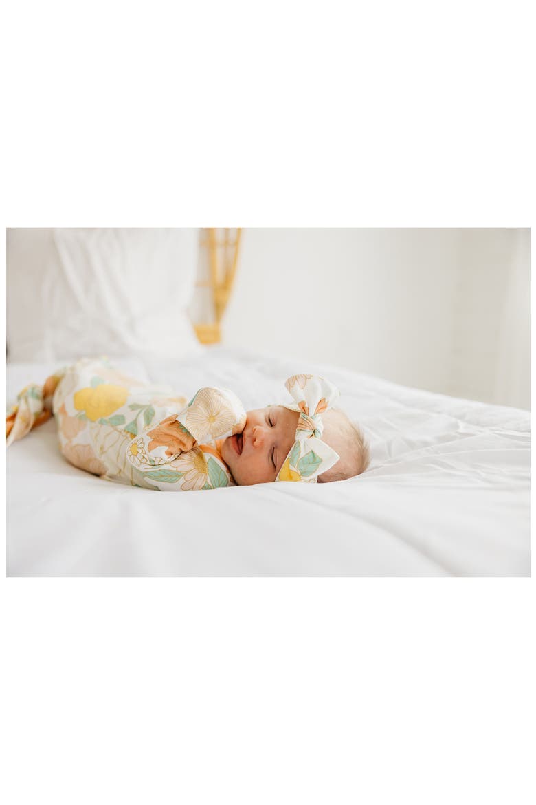 Newborn Knotted Gown, Alternate, color, Rose