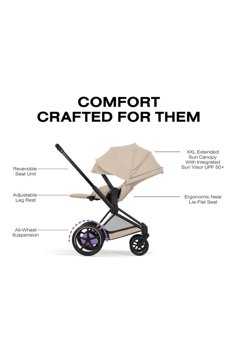 CYBEX ePriam Stroller Cloud T Car Seat & Priam Lux Cot Travel System ...