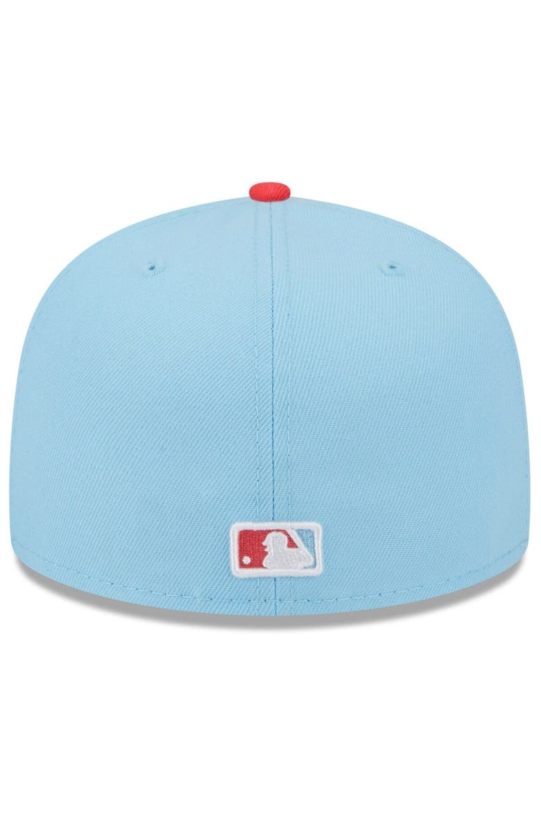 New Era Men's New Era Light Blue/Red Oakland Athletics Spring Color Two-Tone 59FIFTY Fitted Hat, Alternate, color, 