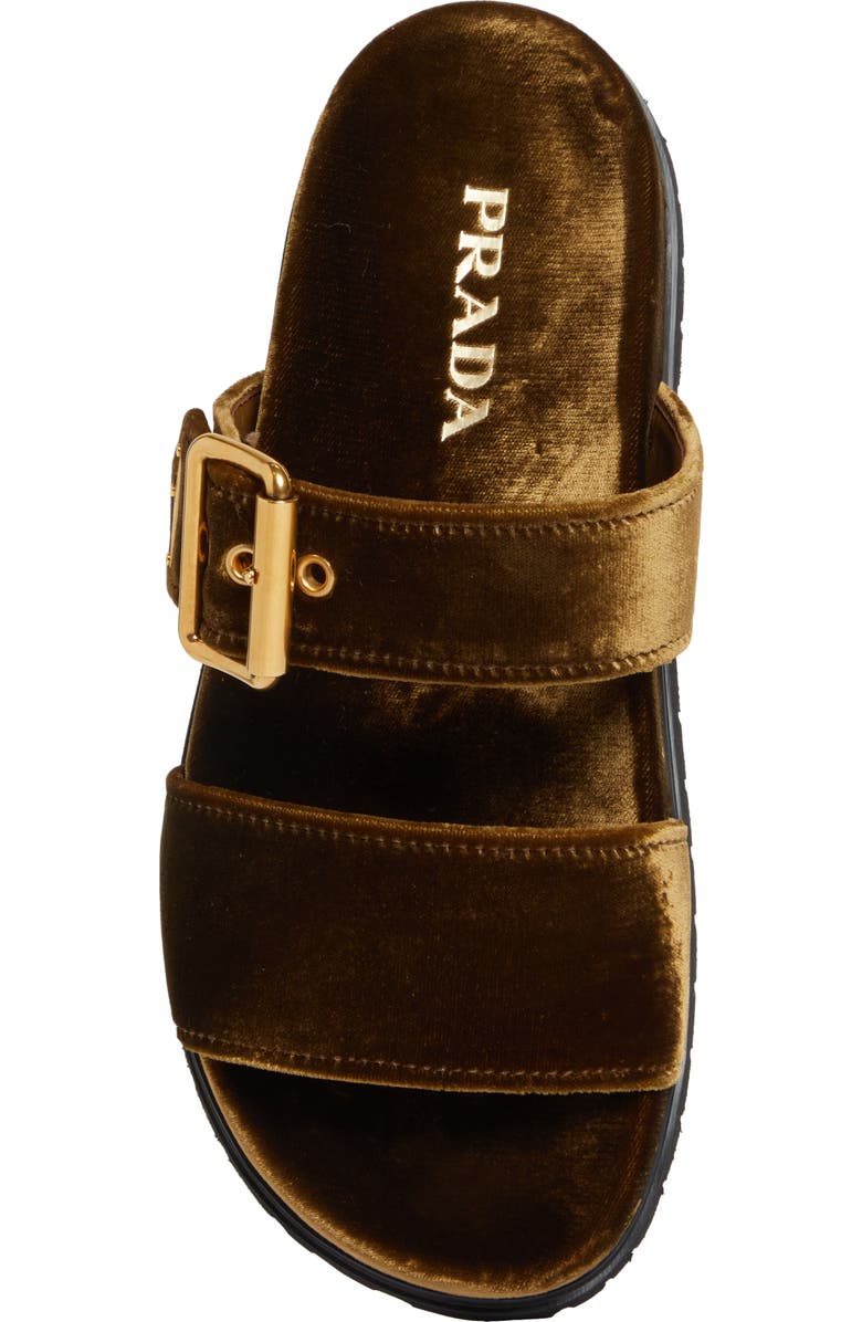 Prada Logo Double Band Slide Sandal, Alternate, color,