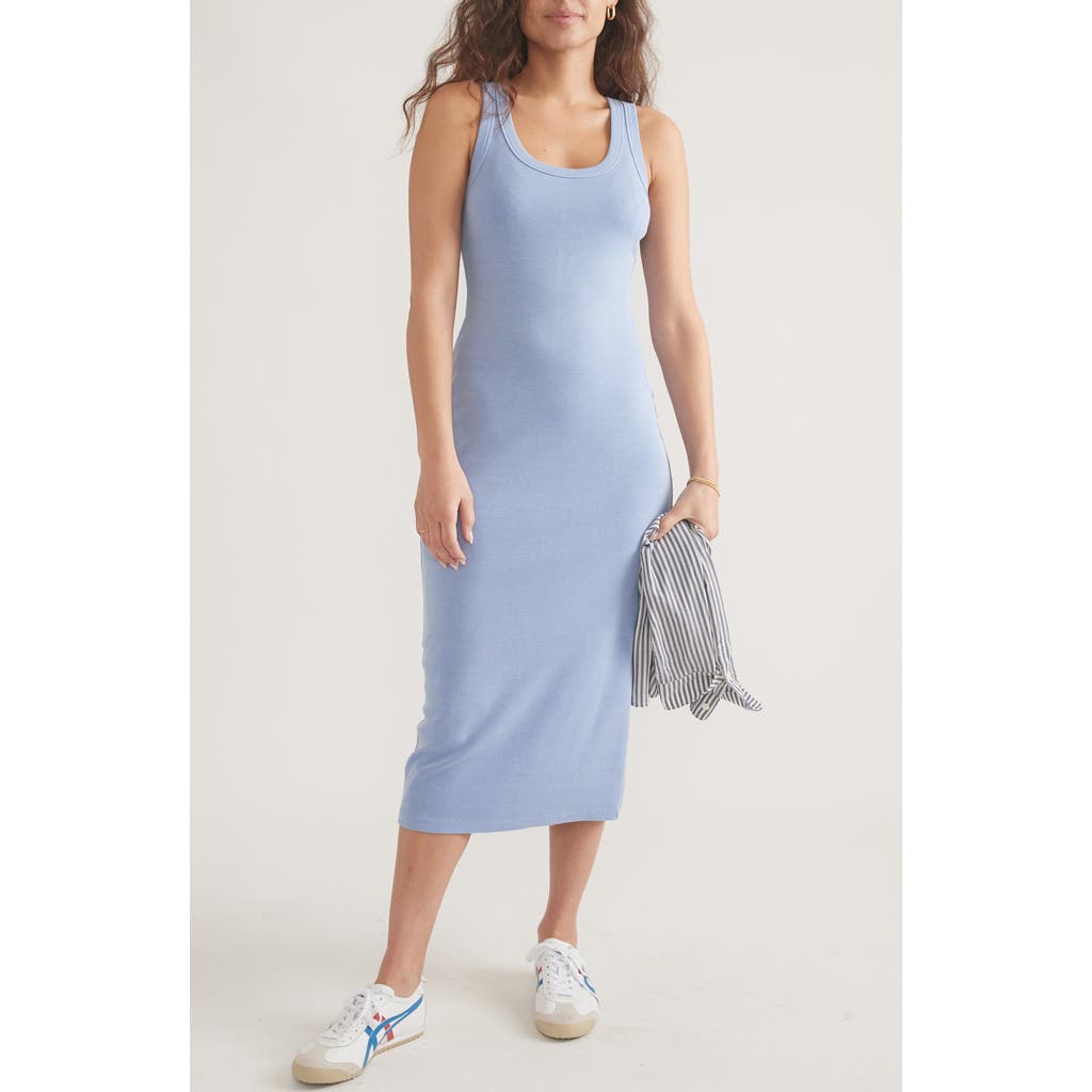 Marine Layer Lexi Daytime Midi Rib Tank Dress In Purple