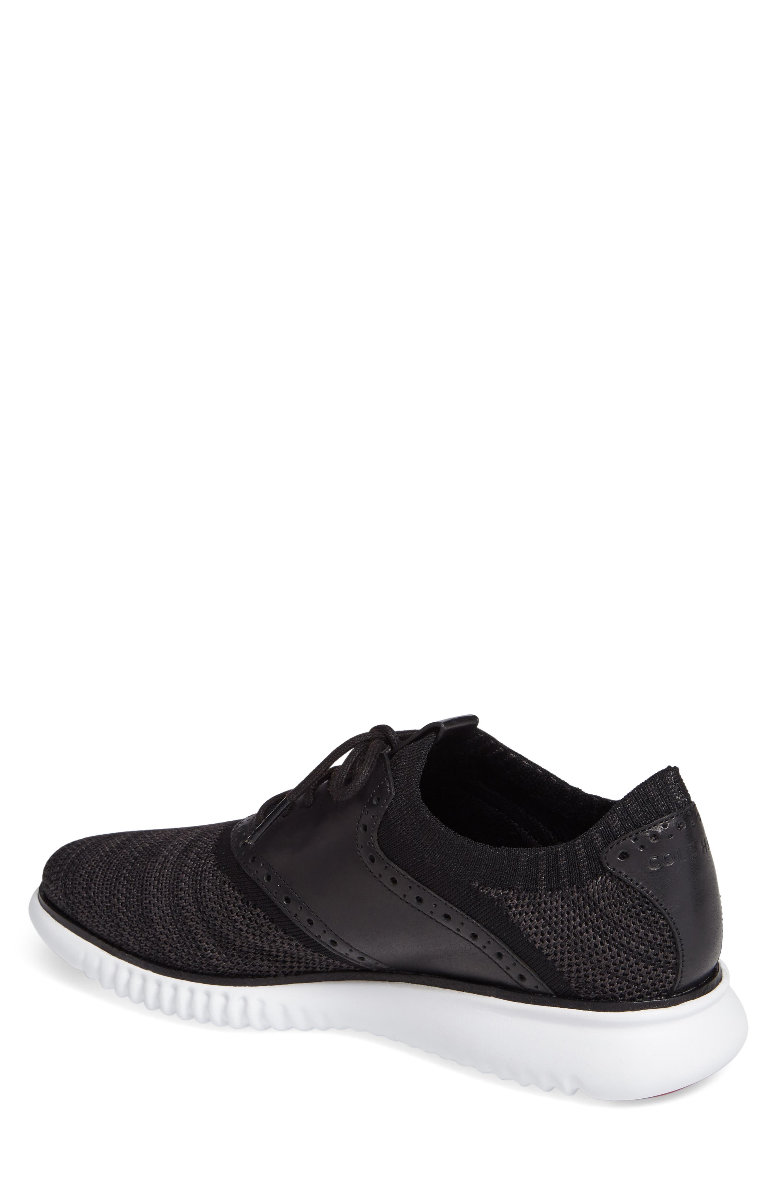 2.0 Grand Saddle Sneaker, Alternate, color, BLACK KNIT/ OPTIC WHITE