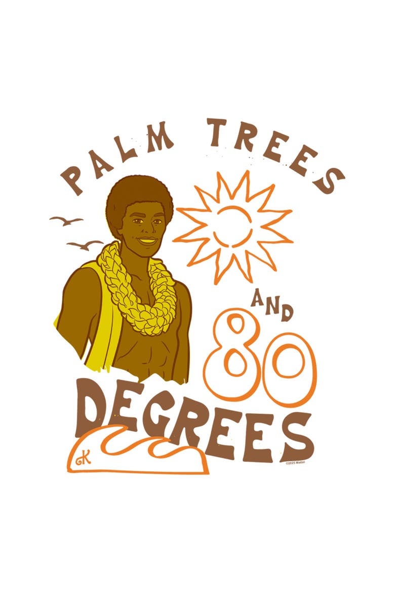 Boys' Ken Palm Trees and 80 Degrees T-Shirt, Alternate, color, White