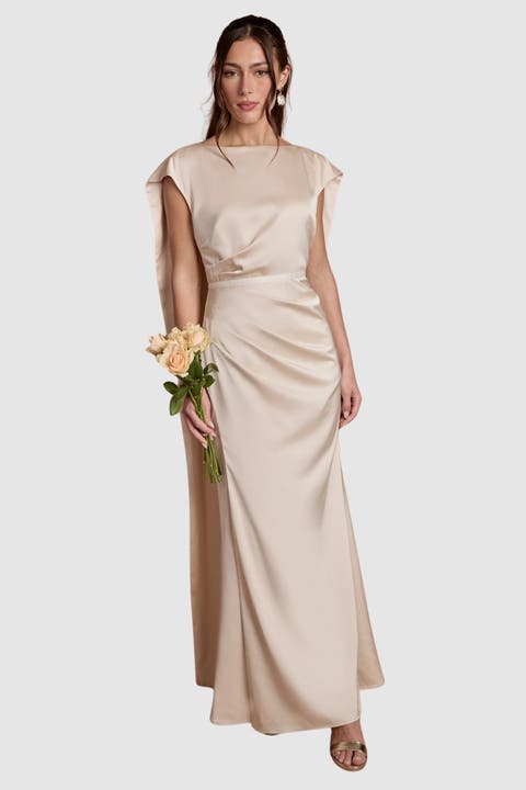 Satin Tie Back Maxi Dress