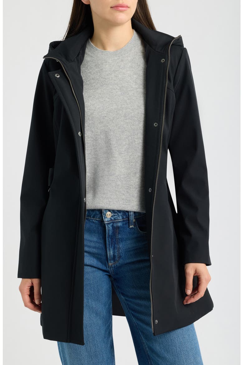Belted Stadium Trench Coat, Alternate, color, BLACK