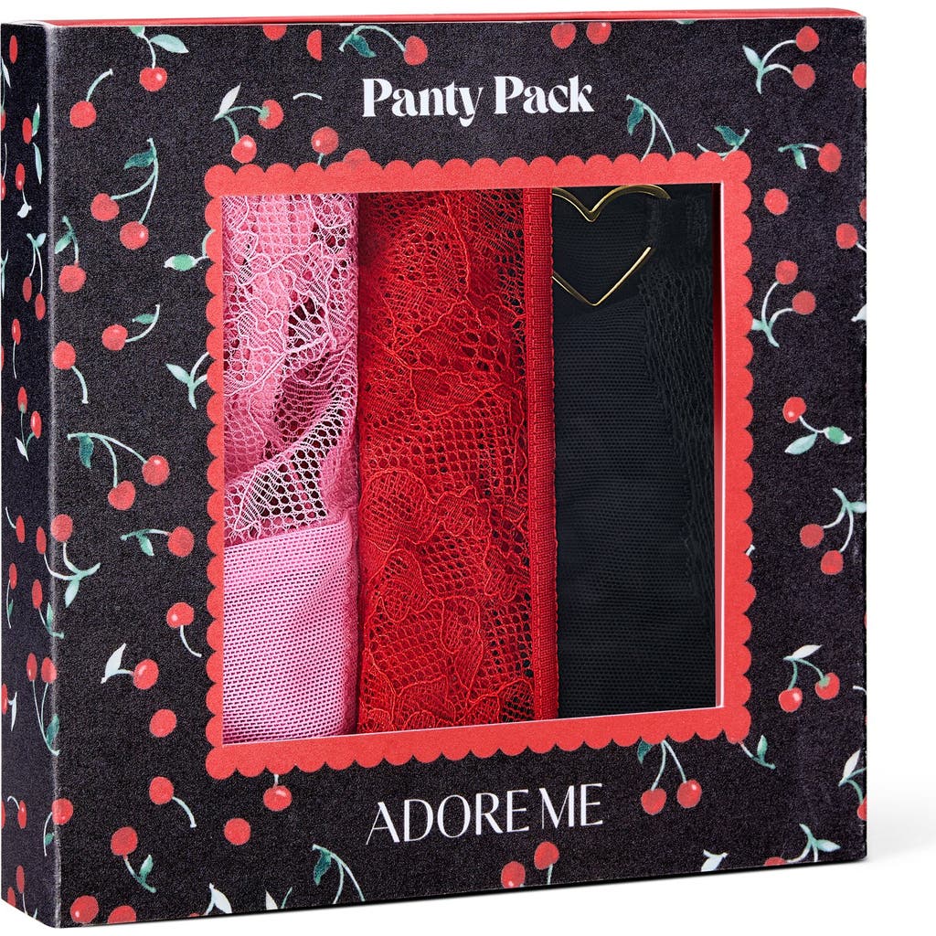 Adore Me Sexy G-string Panties Pack Of 3 In Pink