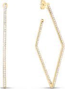 Roberto Coin Diamond Square Hoop Earrings