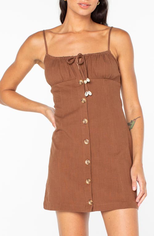 Roxy Somewhere Sunny Cotton Minidress In Burgundy