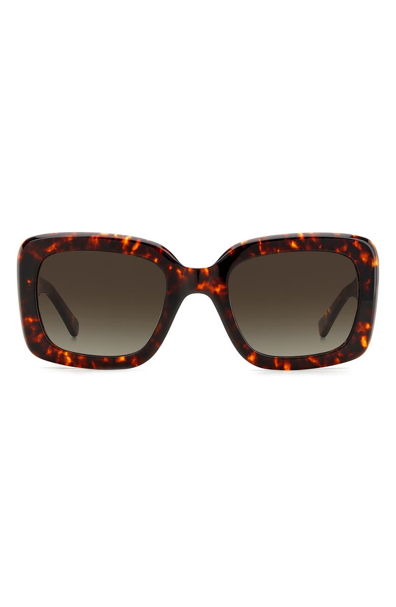 Kate Spade New York bellamys 52mm gradient rectangular sunglasses, Main, color, Havana/ Brown