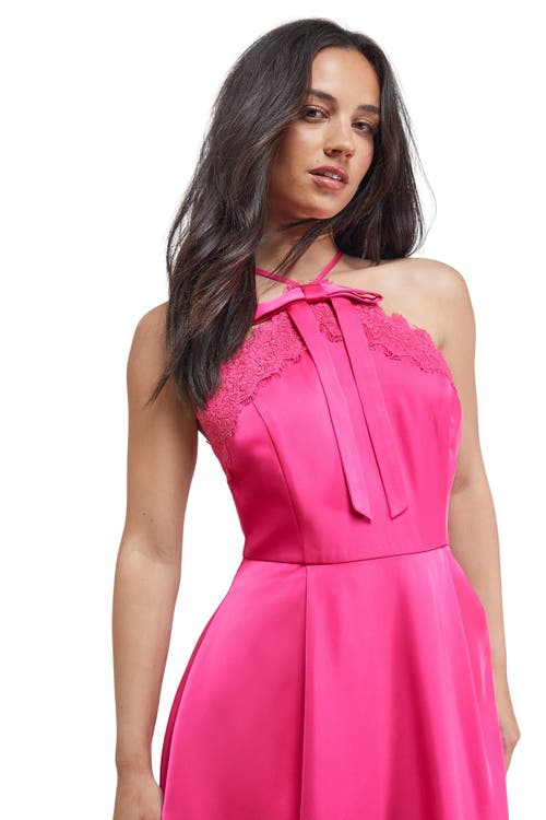 Oasis Lace Detail Midi Prom Dress In Pink