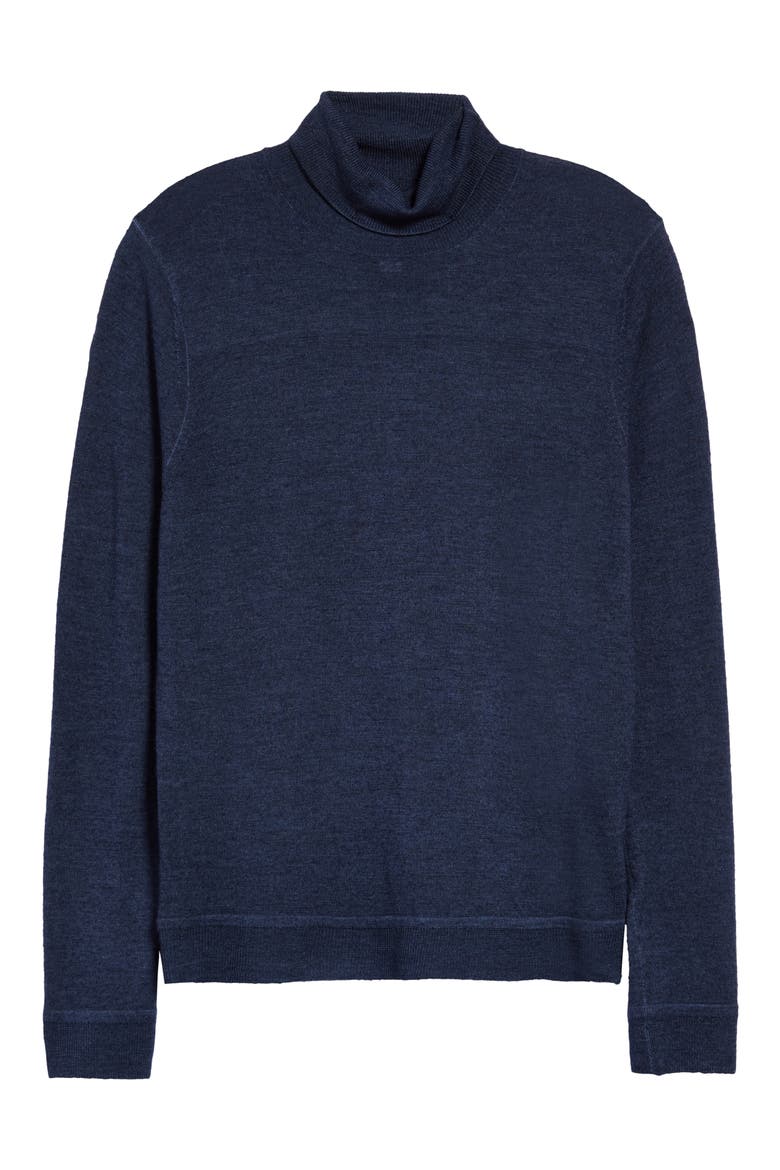 Merino Wool Garment Dye Turtleneck Sweater, Alternate, color, NAVY IRIS
