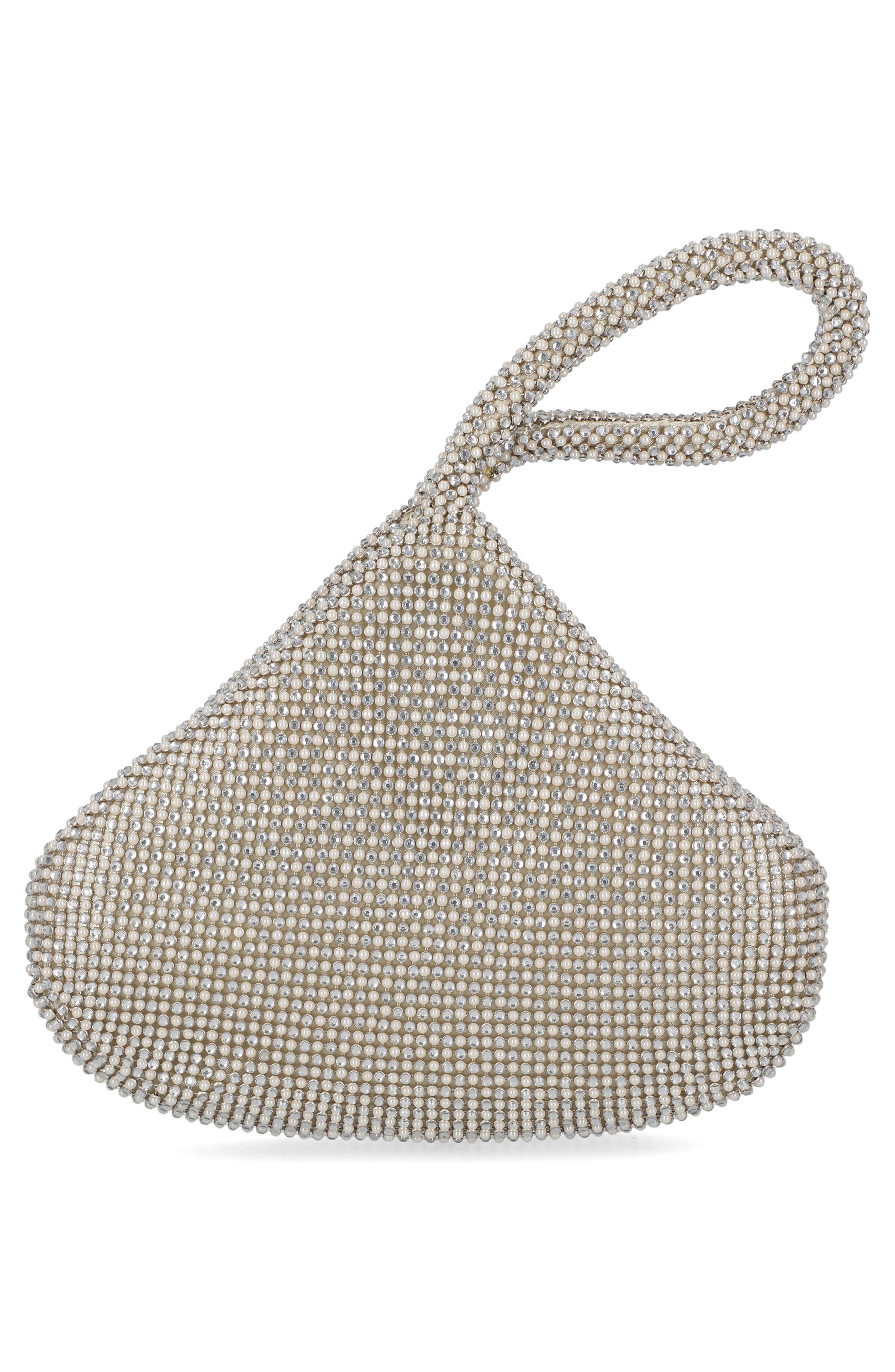 Staci Beaded Mesh Wristlet, Alternate, color, PEARL