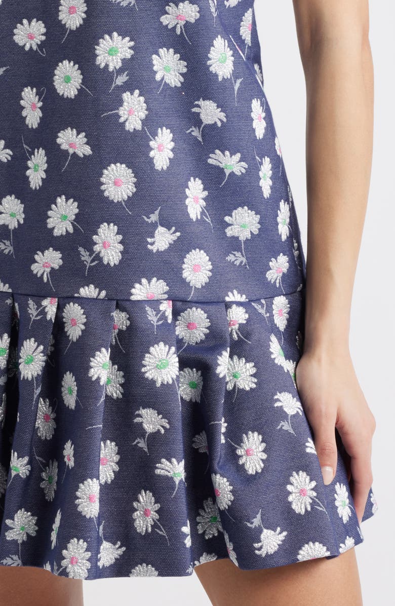 Lilly Pulitzer<sup>®</sup> Joey Metallic Floral Cotton Blend Dress, Alternate, color, Low Tide Navy Petal