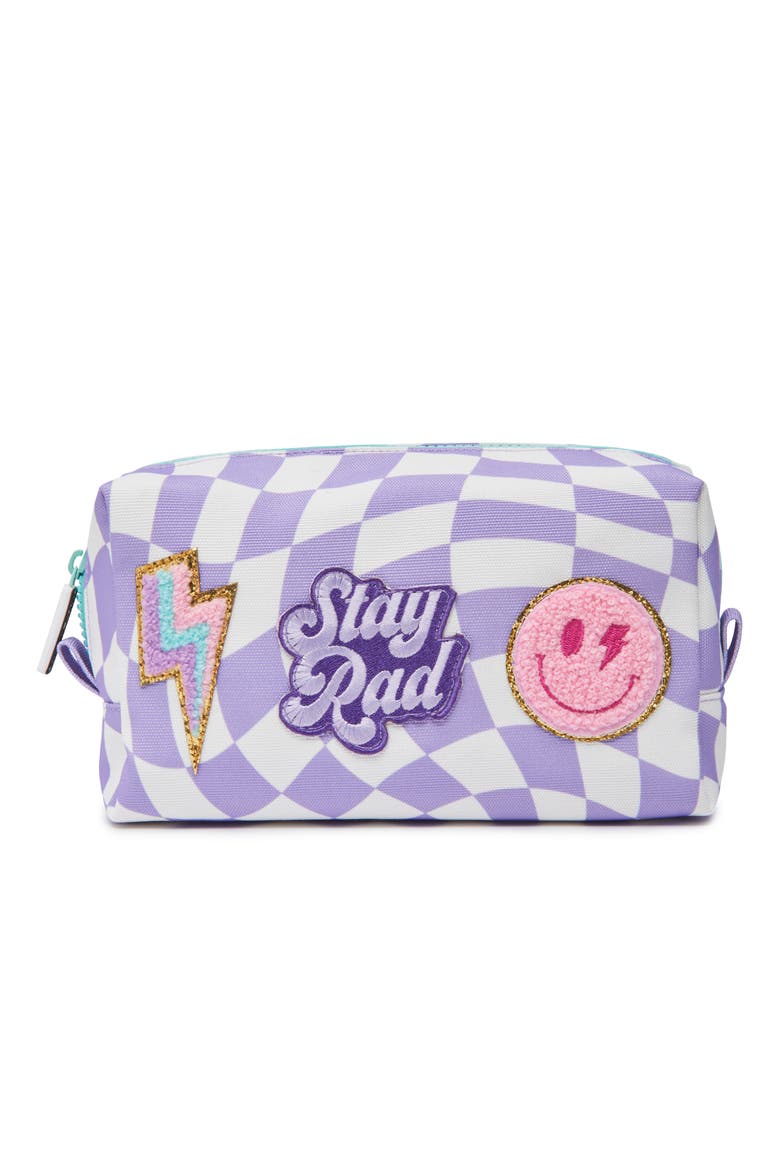 Kids' Patched Pouch, Main, color, Purple Checker