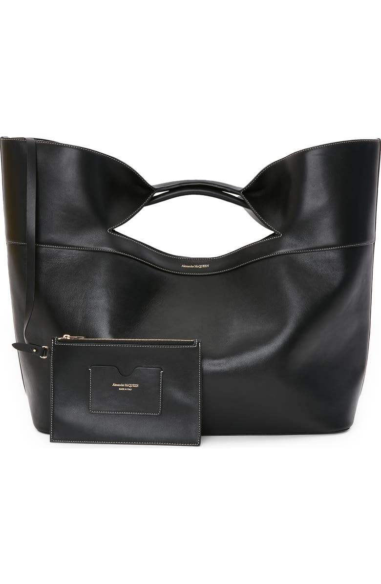 McQueen The Large Bow Leather Tote Bag, Alternate, color,