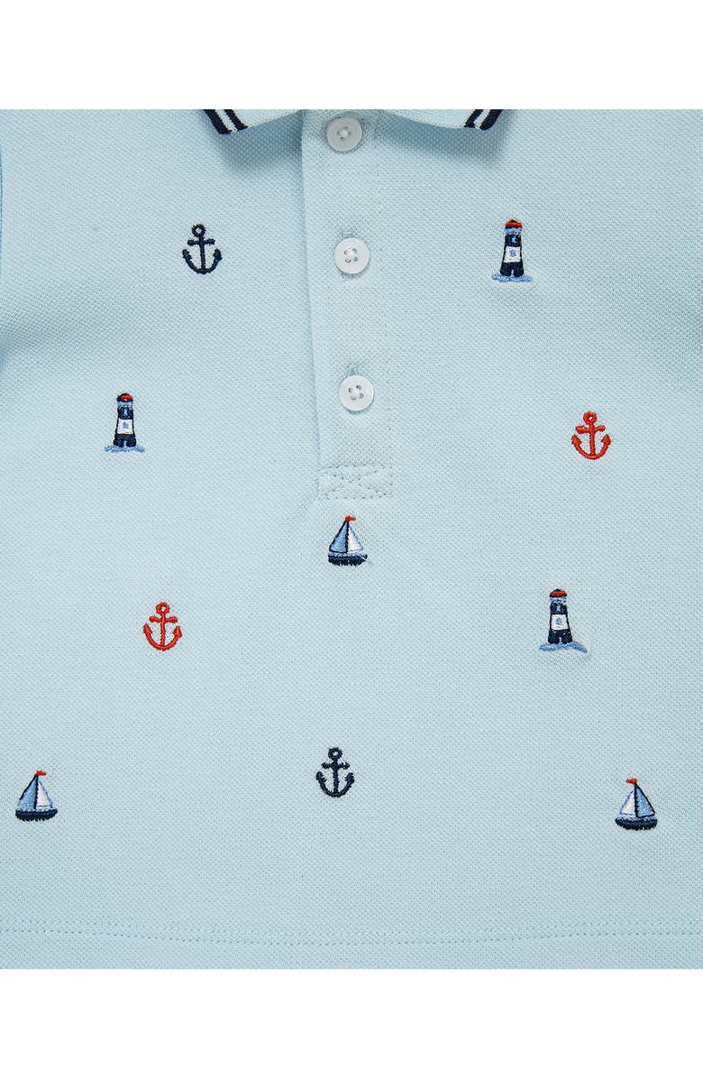 Little Me Nautical Polo & Shorts Set, Alternate, color, Blue