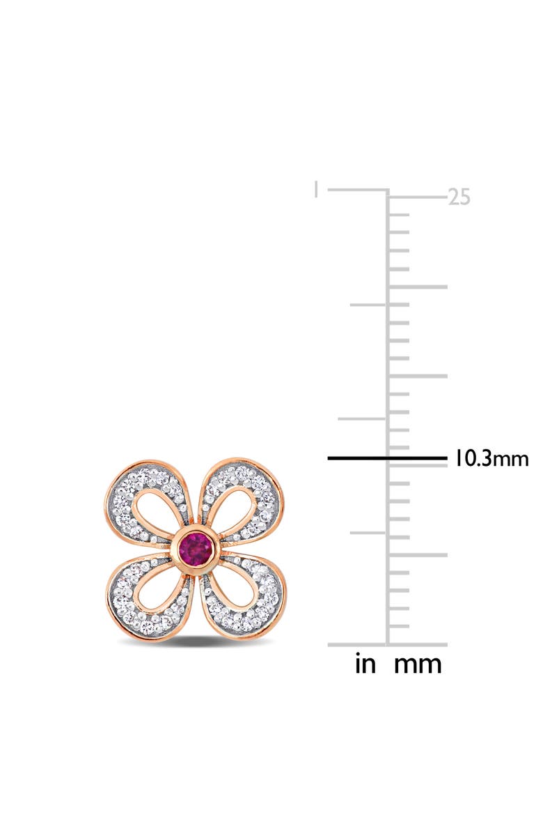 Julianna B. Pink Sapphire & Diamond Vintage Earrings 14K, Alternate, color, Sapphire