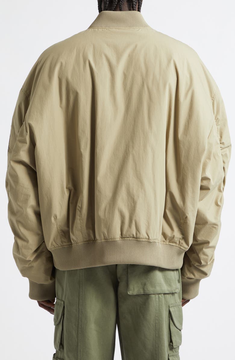 Balmain Embroidered Pocket Cotton Bomber Jacket, Alternate, color,