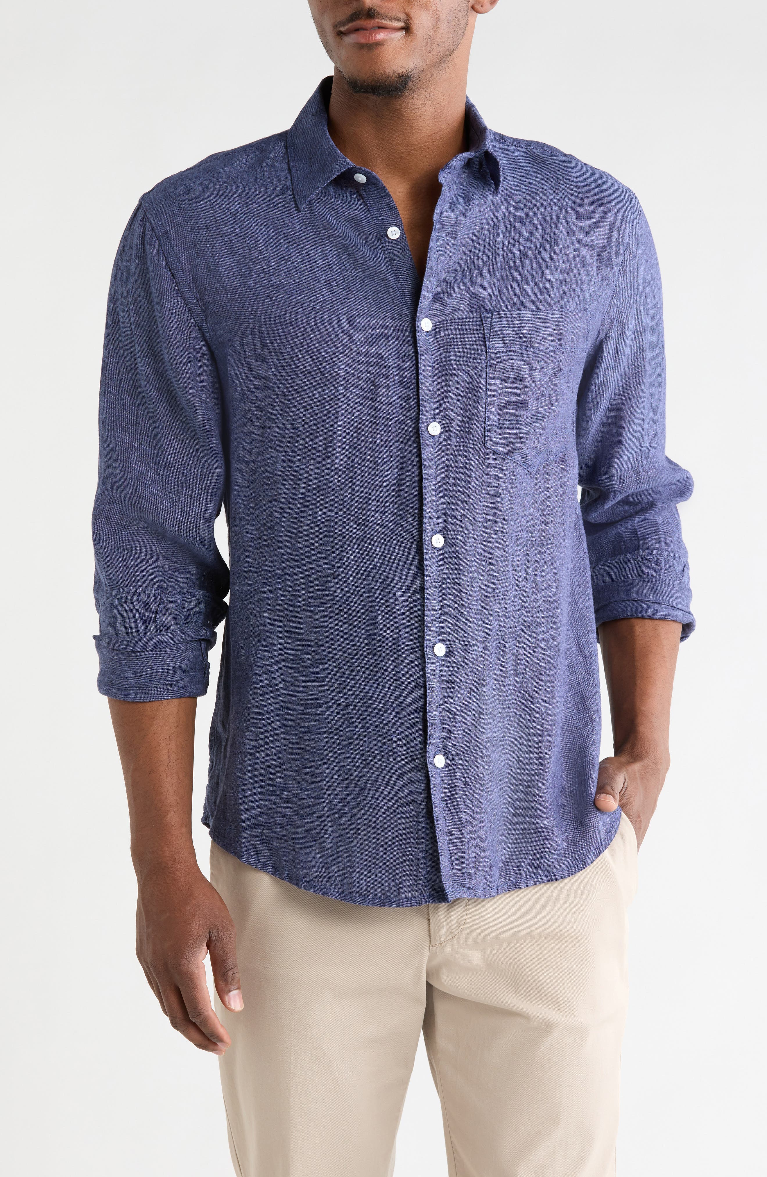 DENIM AND FLOWER Linen Button-Up Shirt