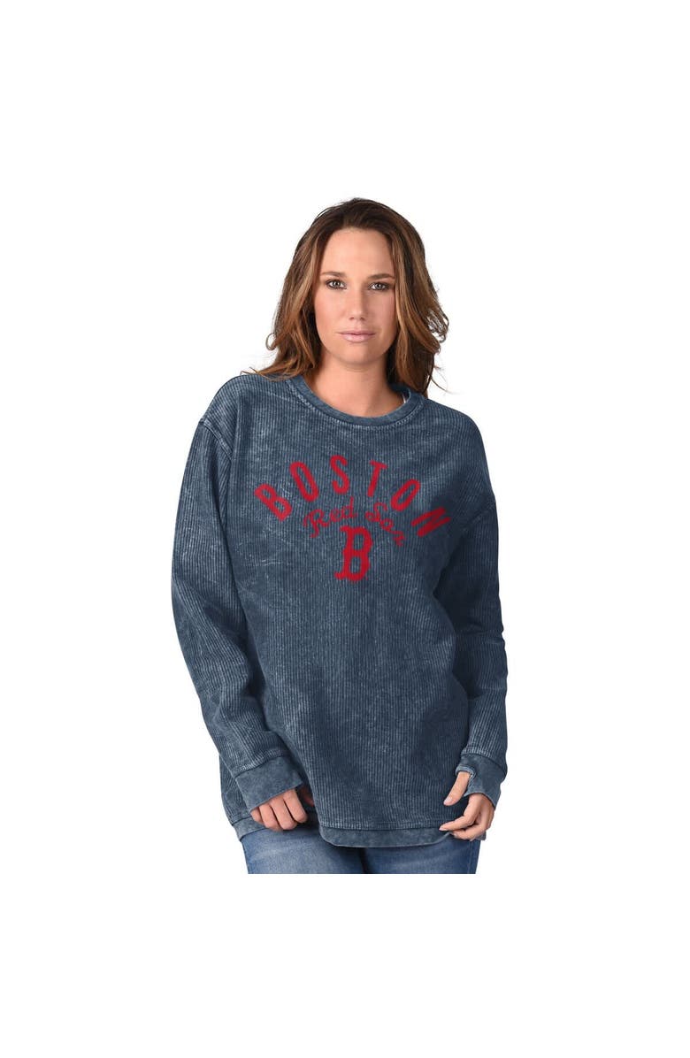 G-III 4HER BY CARL BANKS Women's G-III 4Her by Carl Banks Navy Boston Red Sox Comfy Cord Pullover Sweatshirt, Main, color, Navy