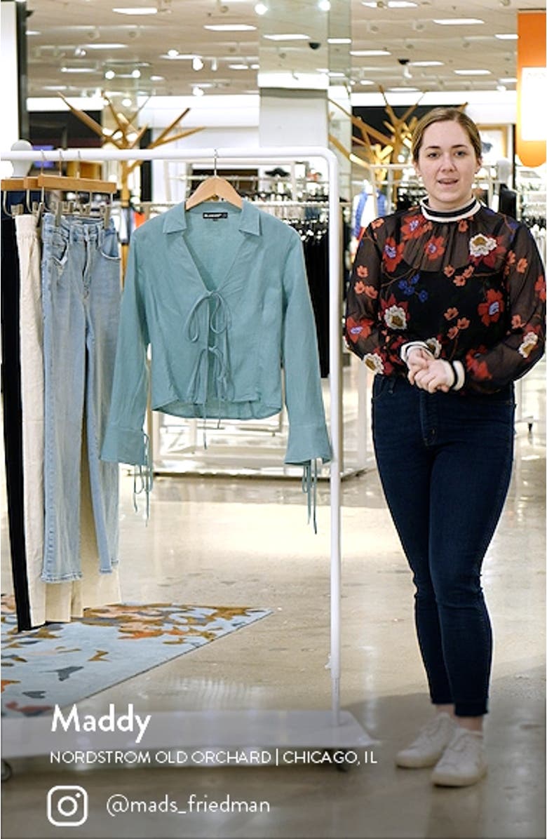 Tie Front Linen Blend Shirt, sales video thumbnail