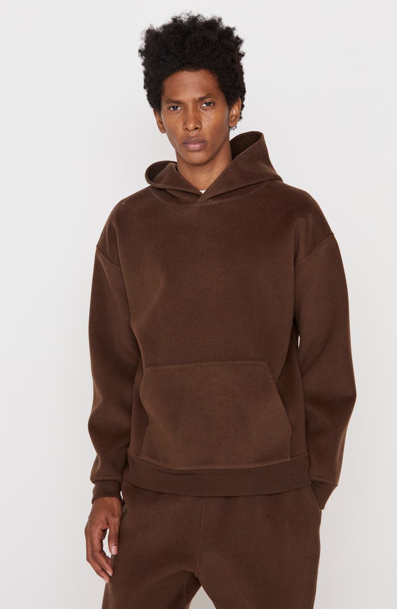 FRAME Double Face Wool Blend Hoodie, Alternate, color, Wood