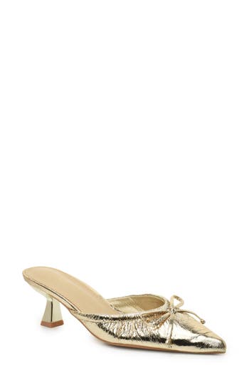 NICOLE MILLER NICOLE MILLER BOW KITTEN HEEL MULE 