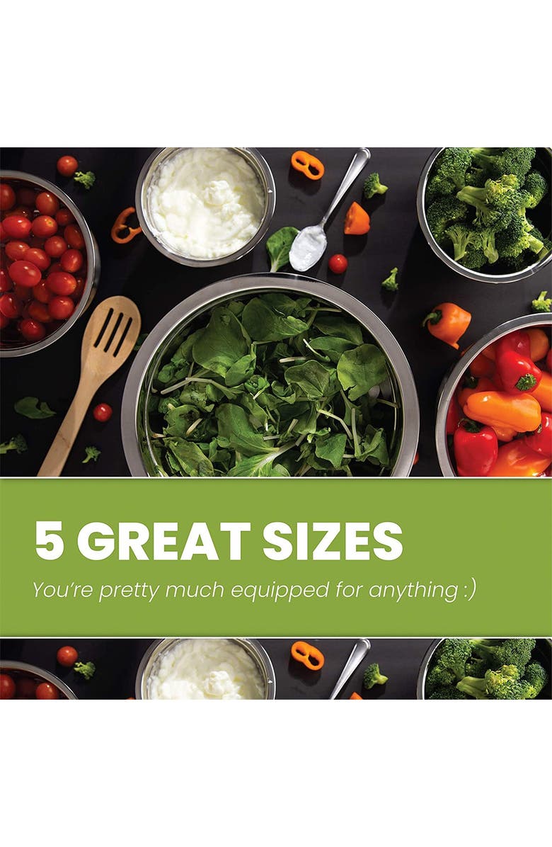 GLOMERY Stainless Steel Mixing Bowls with Airtight Lids - Blue, Alternate, color,