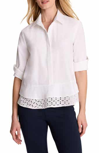 Eyelet Trim Shirt