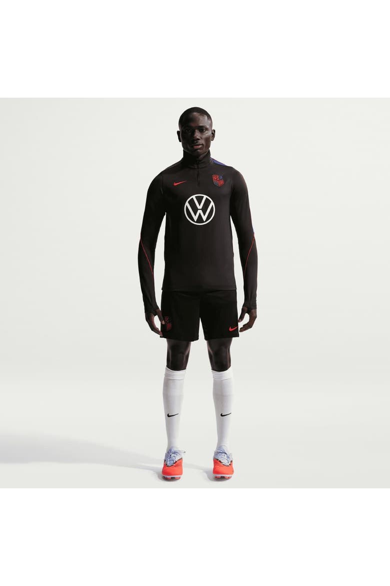 Men's Nike Black USMNT 2026 Strike Dri-FIT Quarter-Zip Long Sleeve Drill Top, Alternate, color, Black