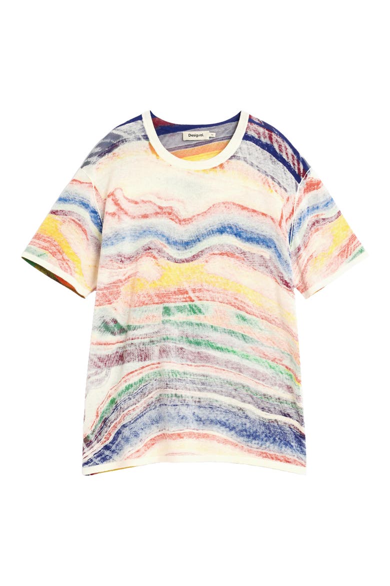 Abstract Print Cotton T-Shirt, Alternate, color, DARK GREY