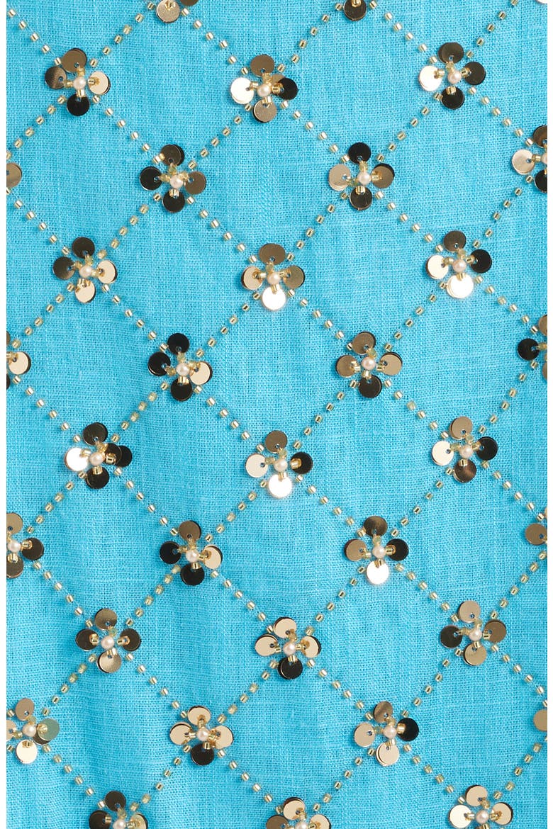 Tamala Beaded Sequin Shift Dress, Alternate, color, TURQUOISE TIDE
