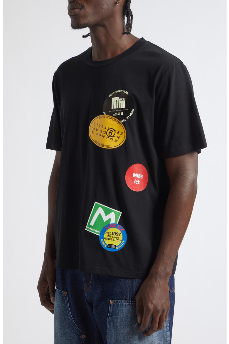 Souvenir Sticker Cotton Graphic T-Shirt, Alternate, color, BLACK