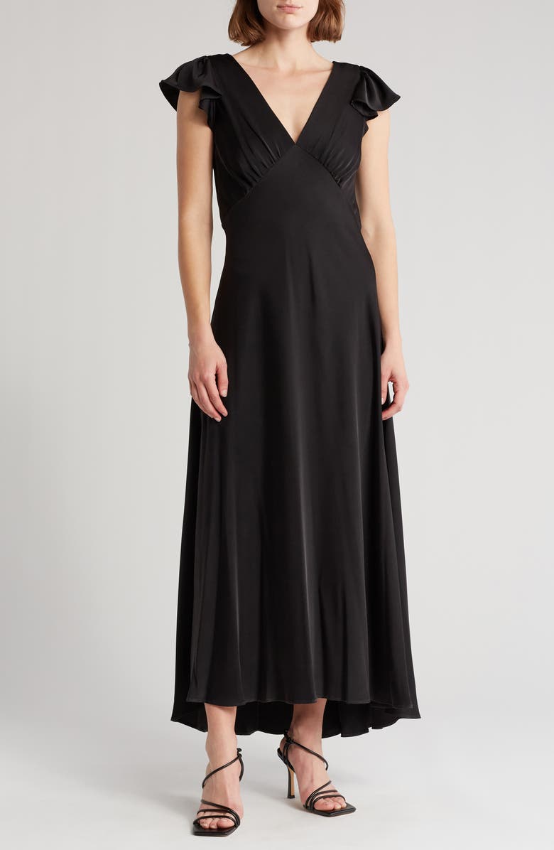 Calvin Klein Flutter Sleeve Maxi Dress, Main, color, 