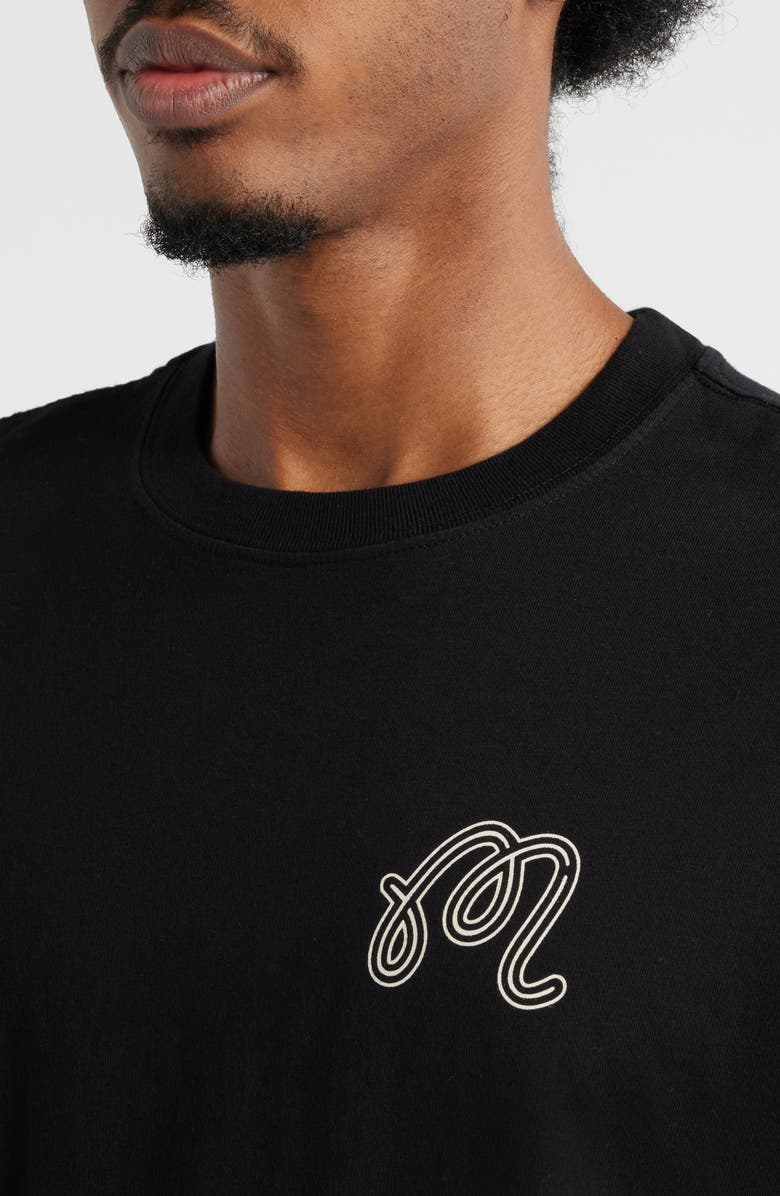 Malbon Golf Bermuda Hawk & Dove Cotton Graphic T-Shirt, Alternate, color, Black