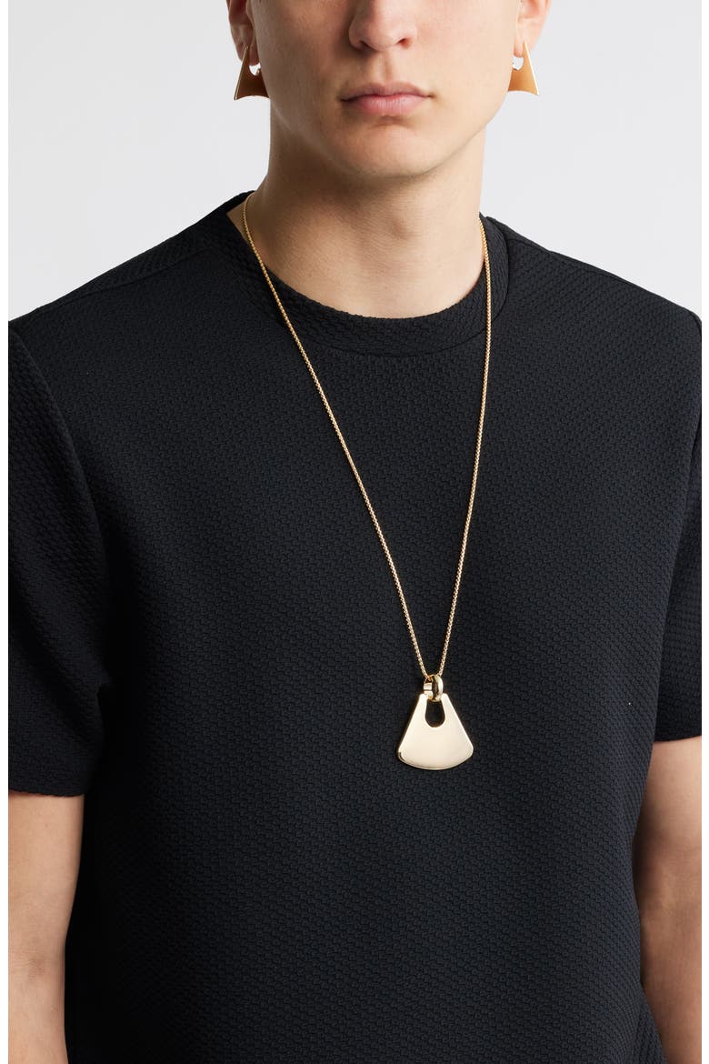Curved Charm Pendant Necklace, Alternate, color, GOLD