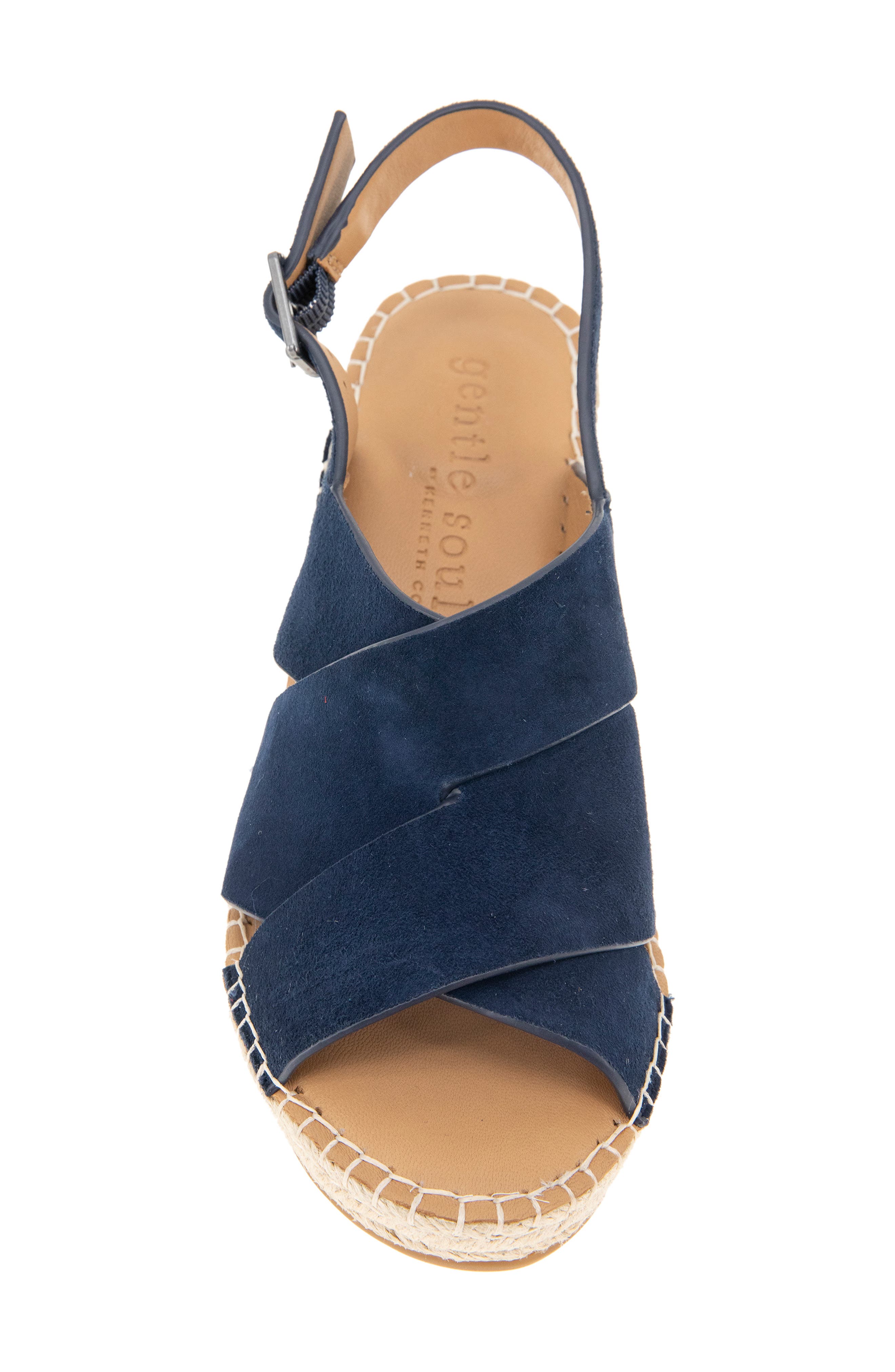 Gentle Souls Claudia Slingback Espadrille Wedge Pump, Alternate, color, Navy Suede
