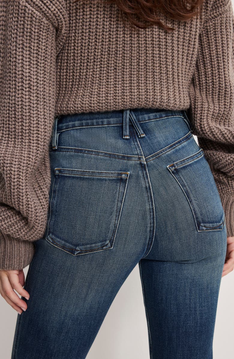 Good American Good Standard High Waist Kick Flare Jeans, Alternate, color, Indigo1147