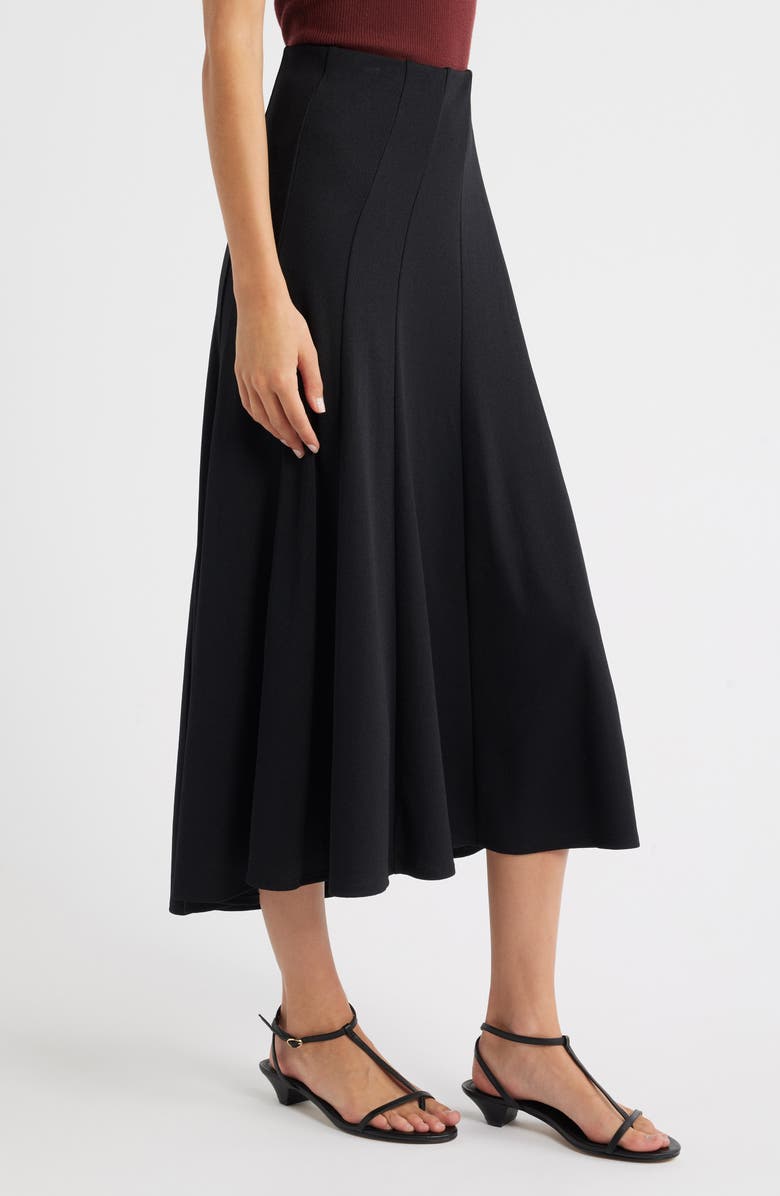 Theory Fluted Seam Sweate Skirt, Alternate, color, Black
