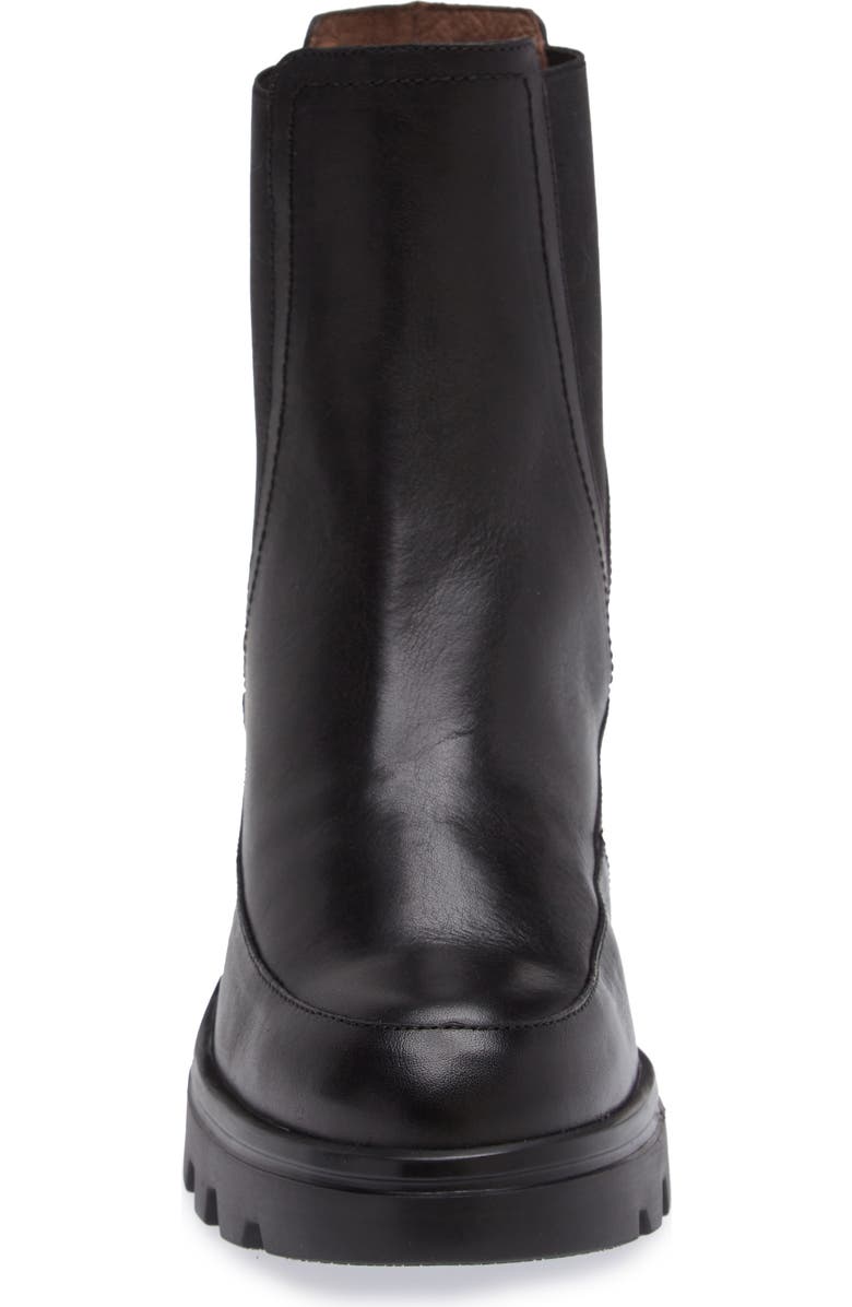 Wonders Platform Wedge Chelsea Boot, Alternate, color, Black Leather