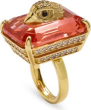 Kurt Geiger London Eagle Head Crystal Cocktail Ring