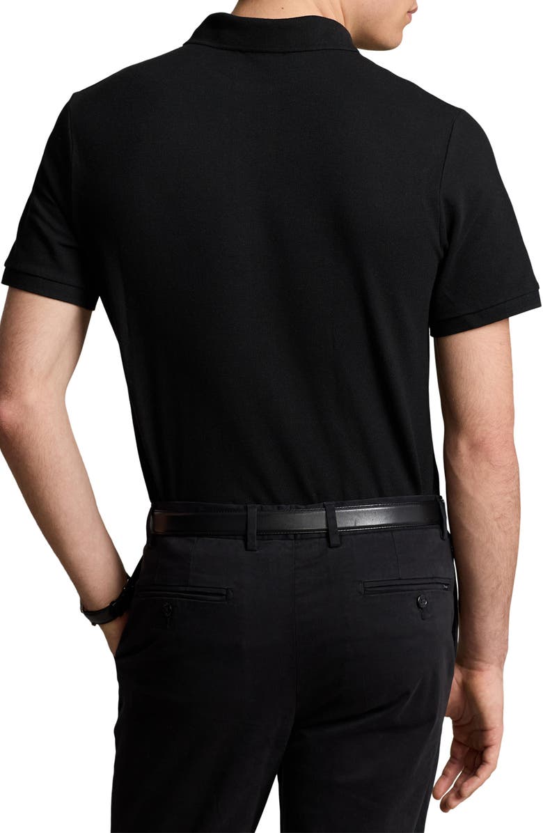 Polo Ralph Lauren The Iconic Mesh Polo Shirt, Alternate, color, Black Marl Heather