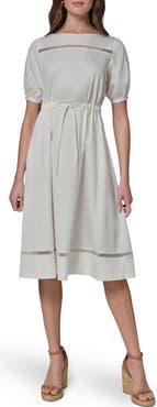 Donna Karan New York Short Sleeve A-Line Dress