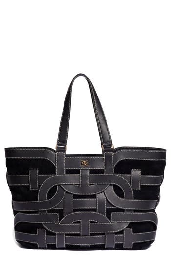 Sam Edelman Large Bay Leather Shopper Tote In Black